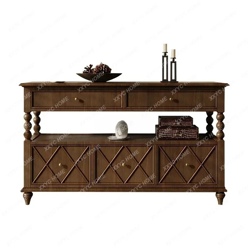 LL retro solid wood chest storage antique living room wall cabinet
LL retro solid wood chest storage antique living room wall cabinet