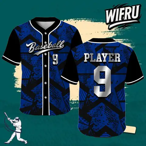 Customizable Short-sleeved Baseball Jerseys WIFRU Outdoor Sports Breathable Training Uniforms Teen Fashion Hip-hop Streetwear