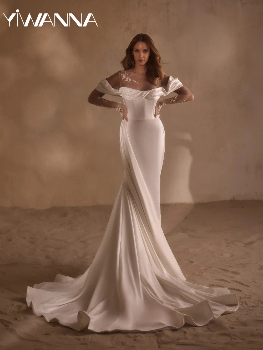 Detachable Train Beaded Satin Long Wedding Dress Without Gloves Ivory Off Shoulder Bridal Gown Customized Dresses For Bride
Detachable Train Beaded Satin Long Wedding Dress Without Gloves Ivory Off Shoulder Bridal Gown Customized Dresses For Bride