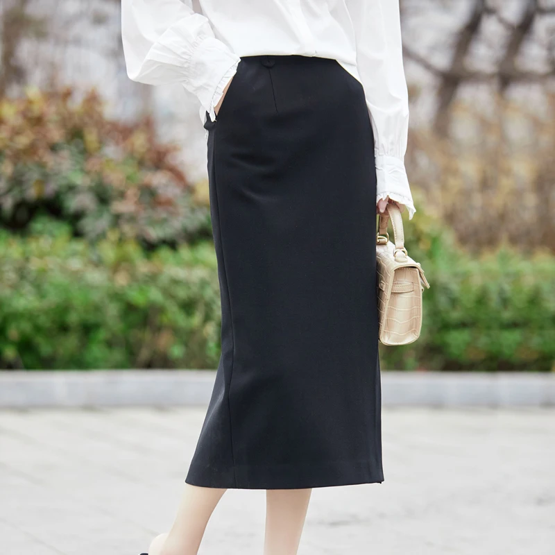 Spring new side slit solid color one-step skirt for women, black slimming professional workwear skirt, high waist
Spring new side slit solid color one-step skirt for women, black slimming professional workwear skirt, high waist