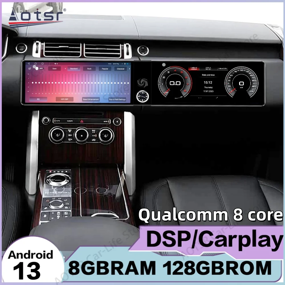 Взаимодействие с двойным экраном для Land Rover Range Rover Executive Edition 2017, Android 13, радио, мультимедийная GPS-навигационная головка Uni
Взаимодействие с двойным экраном для Land Rover Range Rover Executive Edition 2017, Android 13, радио, мультимедийная GPS-навигационная головка Uni