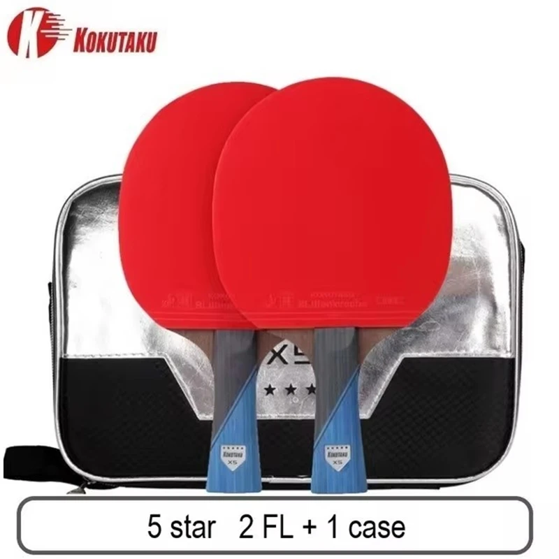 KOKUTAKU Table Tennis Racket Set 4 5 6 Star Double Ping Pong Paddles with Carry Bag for Adults
KOKUTAKU Table Tennis Racket Set 4 5 6 Star Double Ping Pong Paddles with Carry Bag for Adults