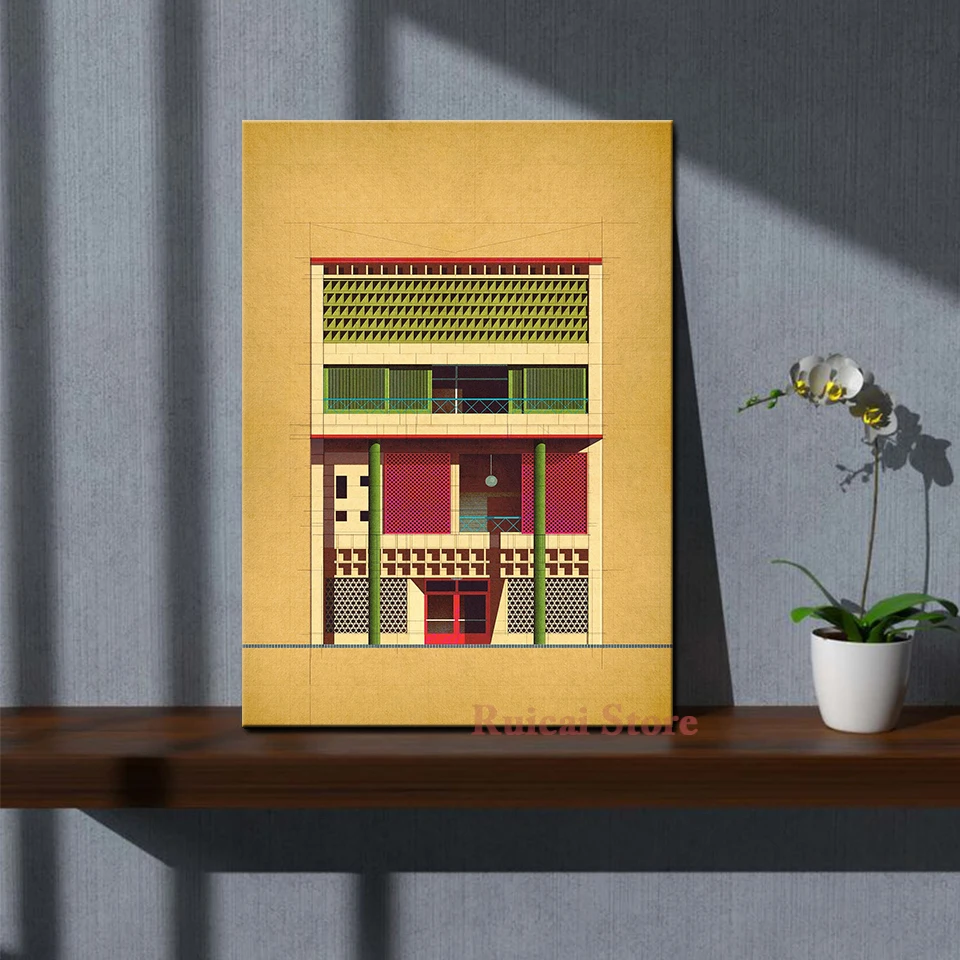 Fictional Facade No.36 Poster Print Canvas Painting Building Wall Art Pictures Living Room Home Decor
Fictional Facade No.36 Poster Print Canvas Painting Building Wall Art Pictures Living Room Home Decor