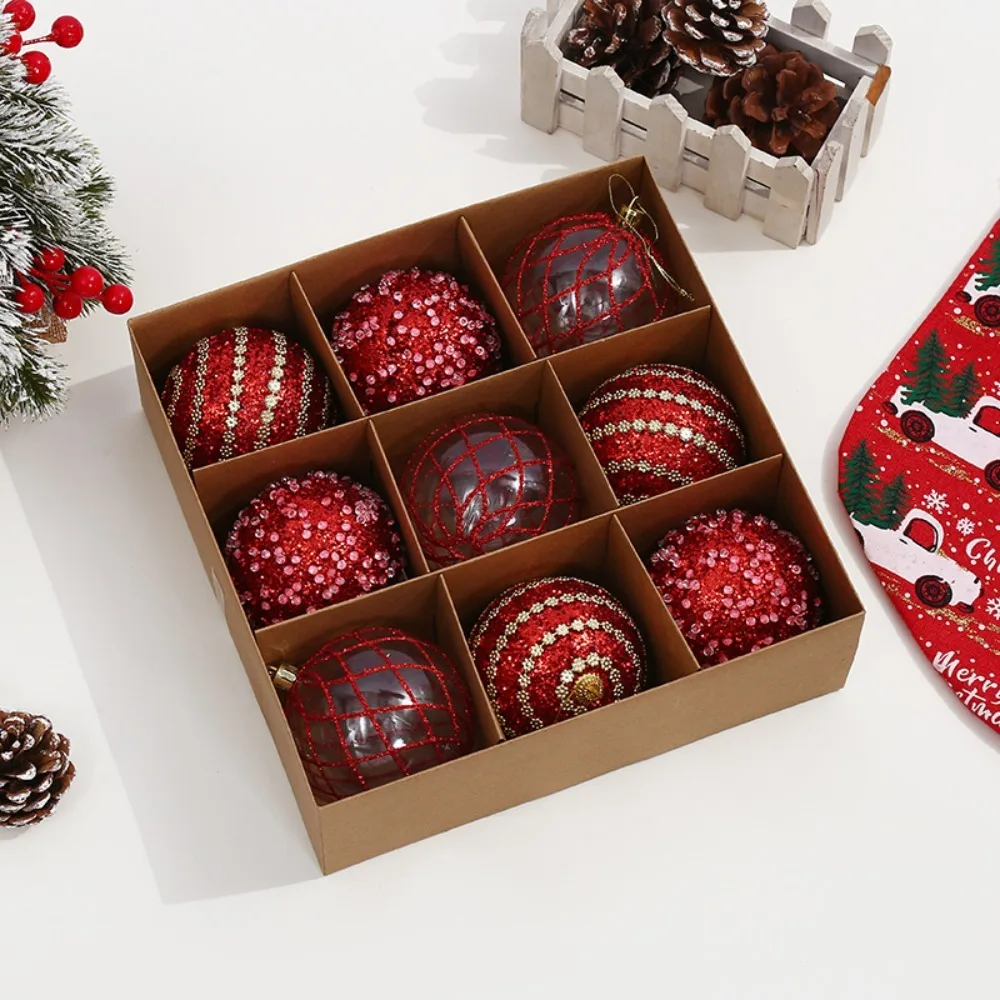 9Pcs/Box DIY Crafts Xmas Tree Ornament Party Supplies Plastic Painted Ball Christmas Balls Pendant Creative Lace
9Pcs/Box DIY Crafts Xmas Tree Ornament Party Supplies Plastic Painted Ball Christmas Balls Pendant Creative Lace