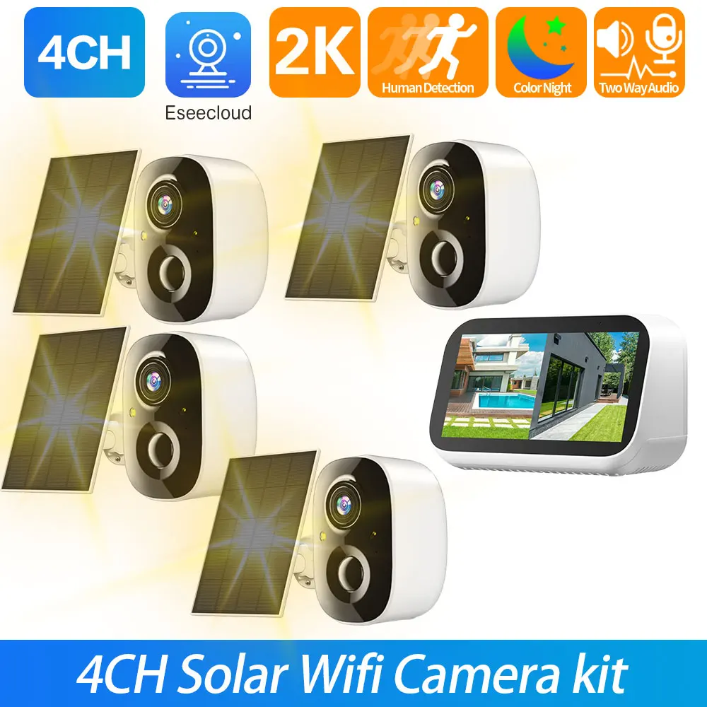 2 Way Audio 5MP 4CH 4.3 Inch LCD NVR CCTV Kit Outdoor Wateproof Solar Wifi Bullet Camera Security Surveillance System Kit 4CH
2 Way Audio 5MP 4CH 4.3 Inch LCD NVR CCTV Kit Outdoor Wateproof Solar Wifi Bullet Camera Security Surveillance System Kit 4CH