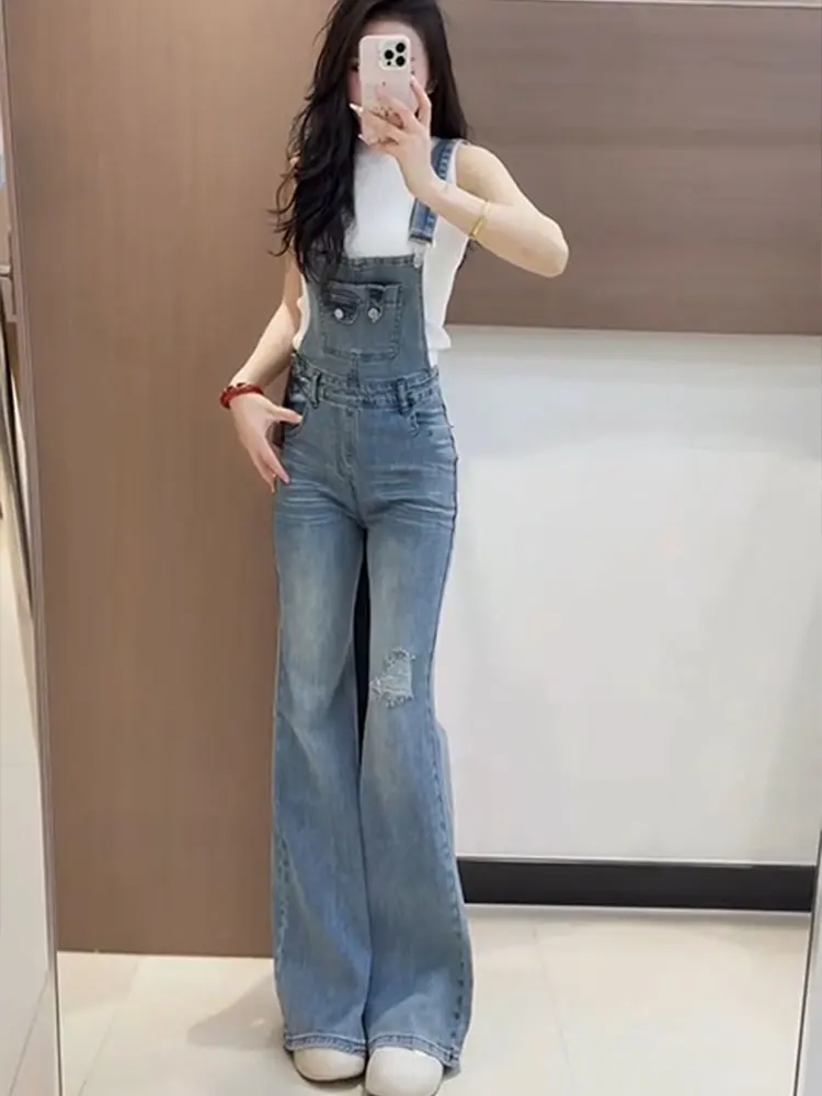 Цельные джинсы с высокой талией, синие комбинезоны в стиле ретро, женские новинки 2025, летние джинсовые брюки с микро-клеш, брюки для женщин
Цельные джинсы с высокой талией, синие комбинезоны в стиле ретро, женские новинки 2025, летние джинсовые брюки с микро-клеш, брюки для женщин