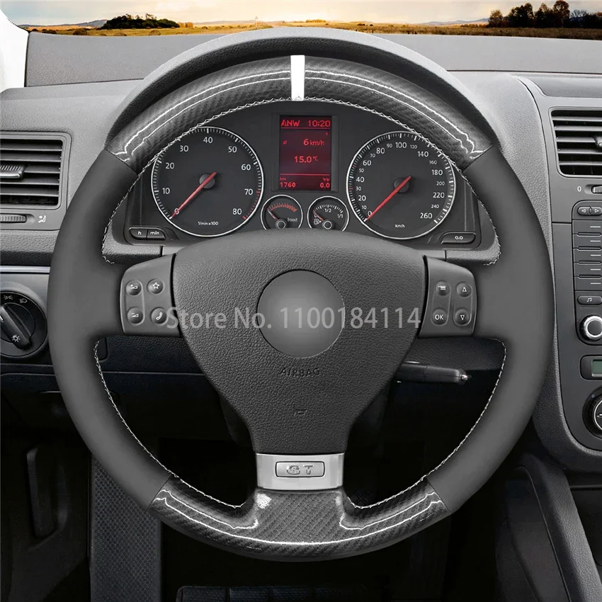 Hand-Sewn PU Carbon Fiber Leather Car Steering Wheel Cover for Volkswagen VW Golf 5 (V) Golf Plus Passat Variant Tiguan Touran
Hand-Sewn PU Carbon Fiber Leather Car Steering Wheel Cover for Volkswagen VW Golf 5 (V) Golf Plus Passat Variant Tiguan Touran