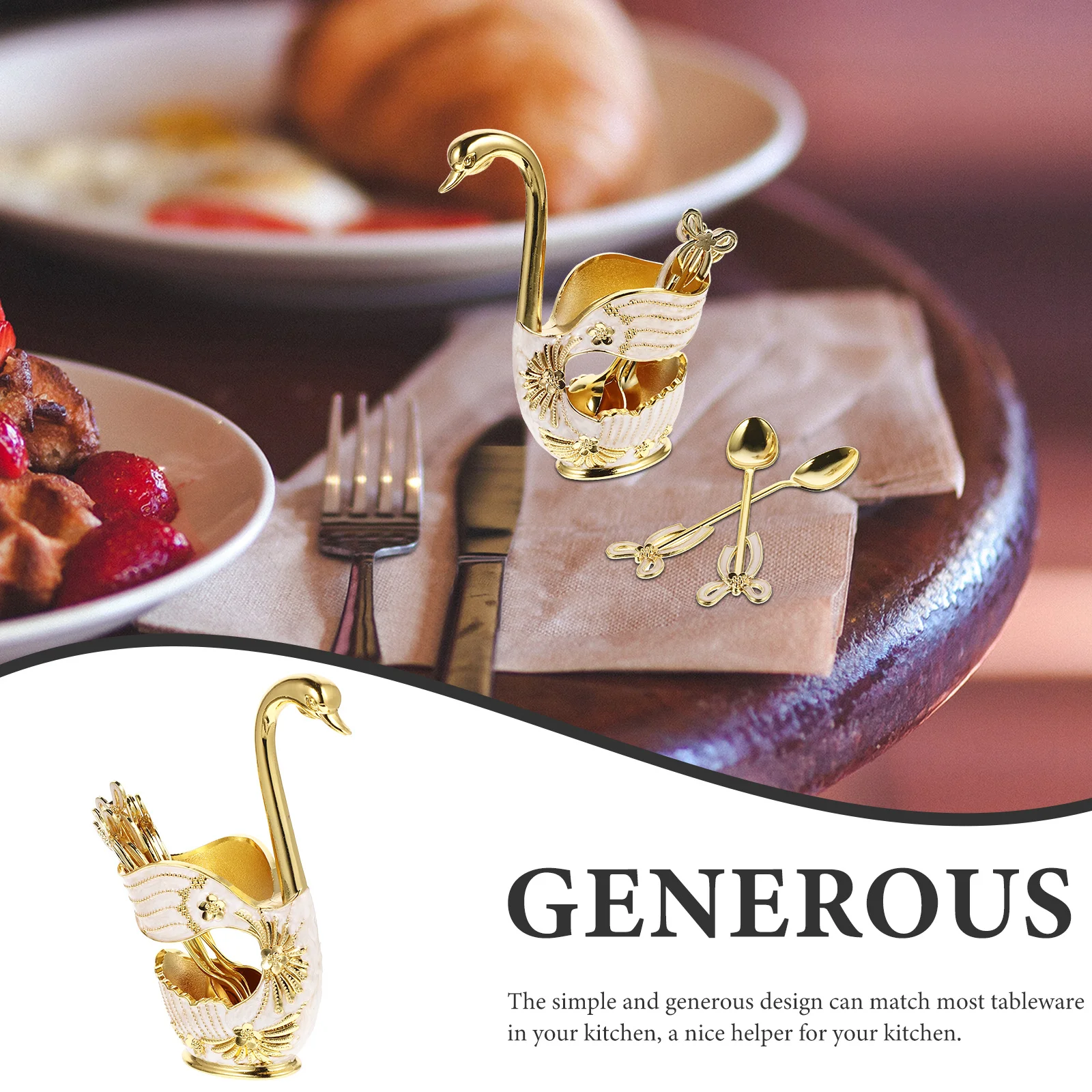 1 set Metal Swan Fork Spoon Set Smooth Easy Clean Creative Shape Zinc Alloy Spoon Holder For Kitchen Dining Room Dessert Coffee
1 set Metal Swan Fork Spoon Set Smooth Easy Clean Creative Shape Zinc Alloy Spoon Holder For Kitchen Dining Room Dessert Coffee