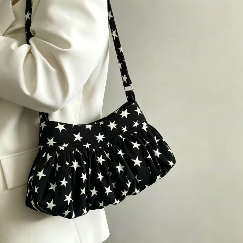 Star Print Pleated Cloud Bag Korean INS Niche Women Shoulder Bag Versatile Commuter Underarm Bags Soft Large Capacity Handbag
Star Print Pleated Cloud Bag Korean INS Niche Women Shoulder Bag Versatile Commuter Underarm Bags Soft Large Capacity Handbag