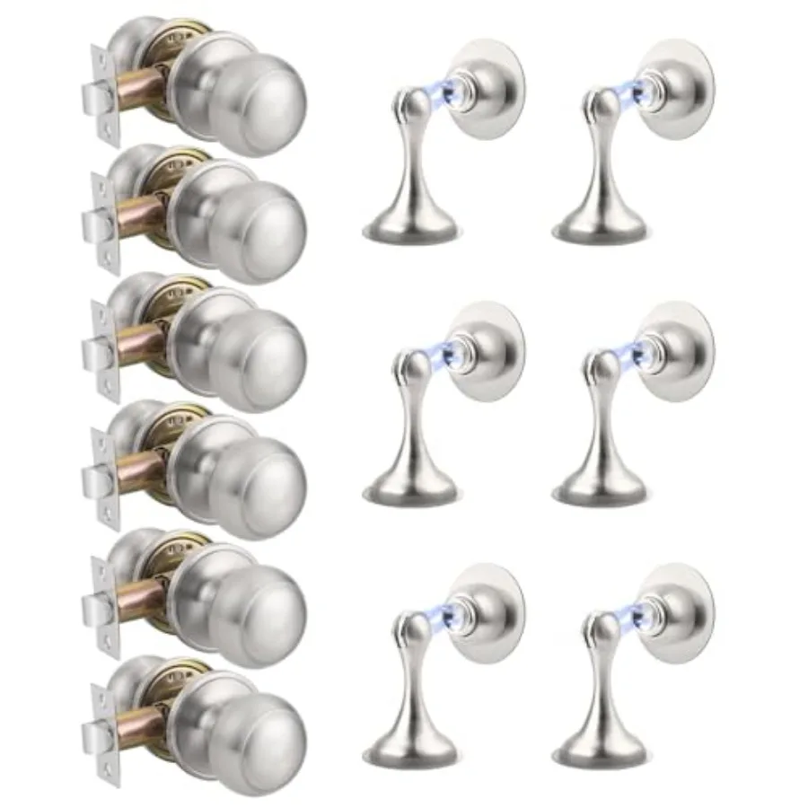 Passage Door Knobs Brushed Nickel and Magnetic Door Stop
Passage Door Knobs Brushed Nickel and Magnetic Door Stop