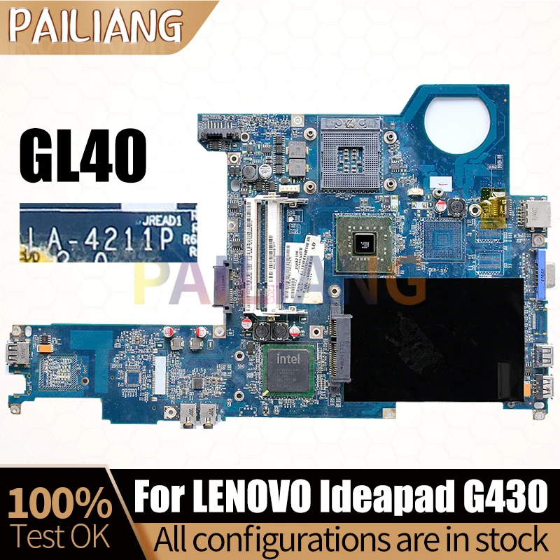 LA-4211P For LENOVO Ideapad G430 Laptop Motherboard GL40 Notebook Mainboard Full Tested
LA-4211P For LENOVO Ideapad G430 Laptop Motherboard GL40 Notebook Mainboard Full Tested