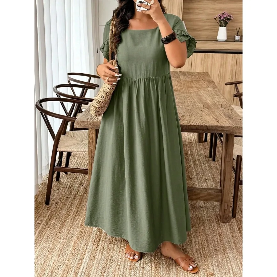 【New style】EMERY ROSE Plus Size Ruched A-Line Dress With Short Sleeves, Solid Color Minimalist Fashion, Suitable For Summer BAS
【New style】EMERY ROSE Plus Size Ruched A-Line Dress With Short Sleeves, Solid Color Minimalist Fashion, Suitable For Summer BAS