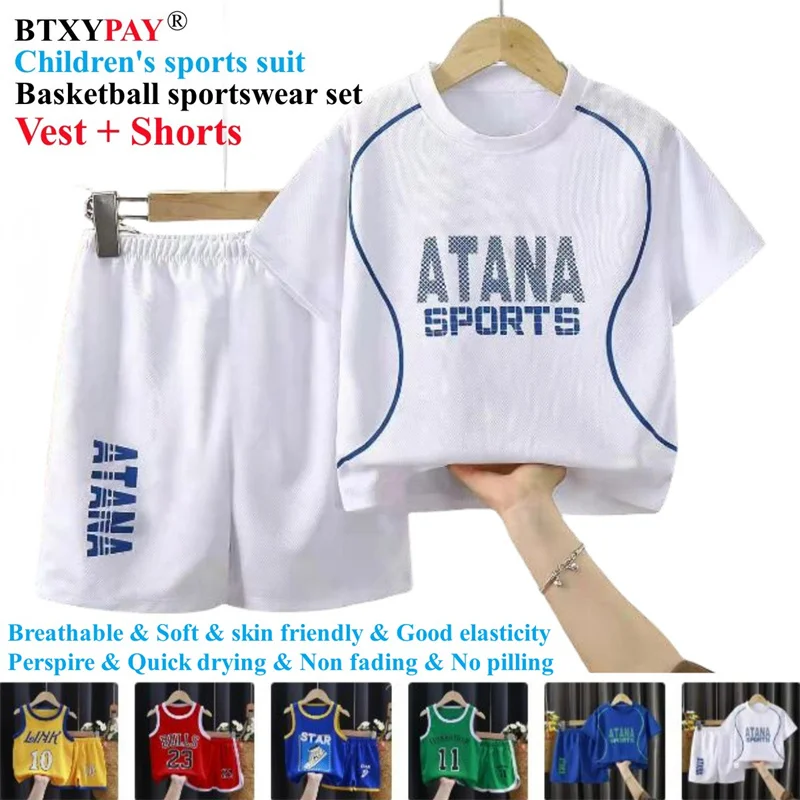 Children's Summer Sleeveless Tops Boys&Girls Quick Drying T-Shirt for 80-160cm Kids Basketball Sportswear Set Vest and Shorts
Children's Summer Sleeveless Tops Boys&Girls Quick Drying T-Shirt for 80-160cm Kids Basketball Sportswear Set Vest and Shorts