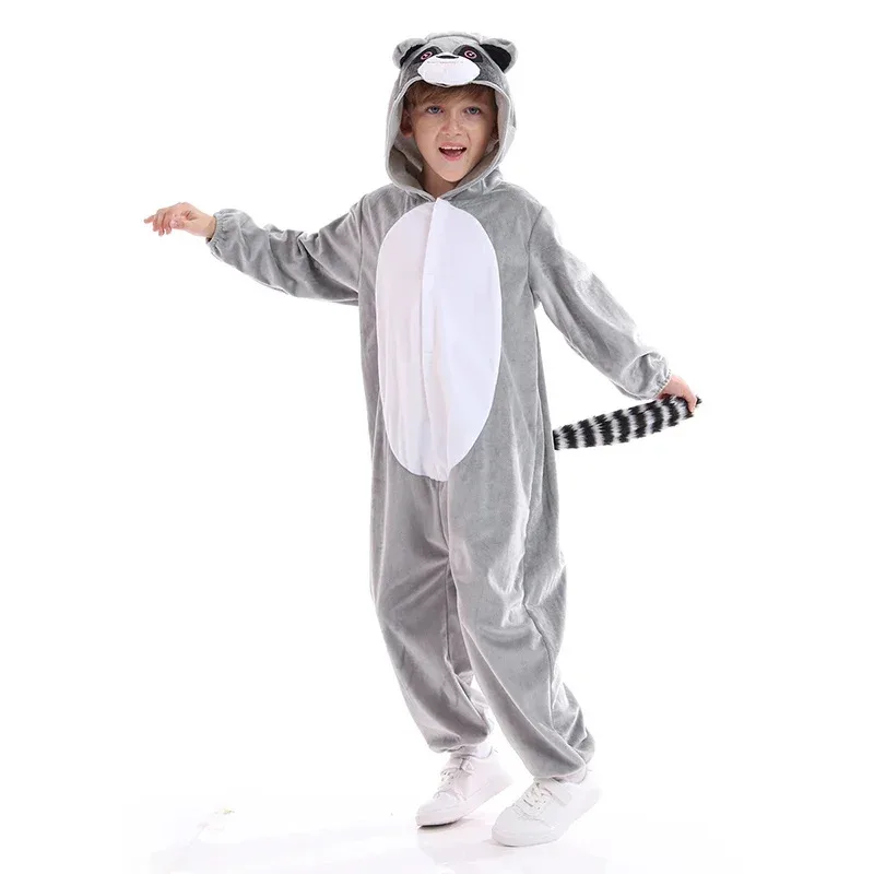 Unisex Halloween Grey Raccoon Cosplay Costume Kids Children Raccoon Animal Onesie Pyjamas with Tail Christmas Animal Bodysuit
Unisex Halloween Grey Raccoon Cosplay Costume Kids Children Raccoon Animal Onesie Pyjamas with Tail Christmas Animal Bodysuit