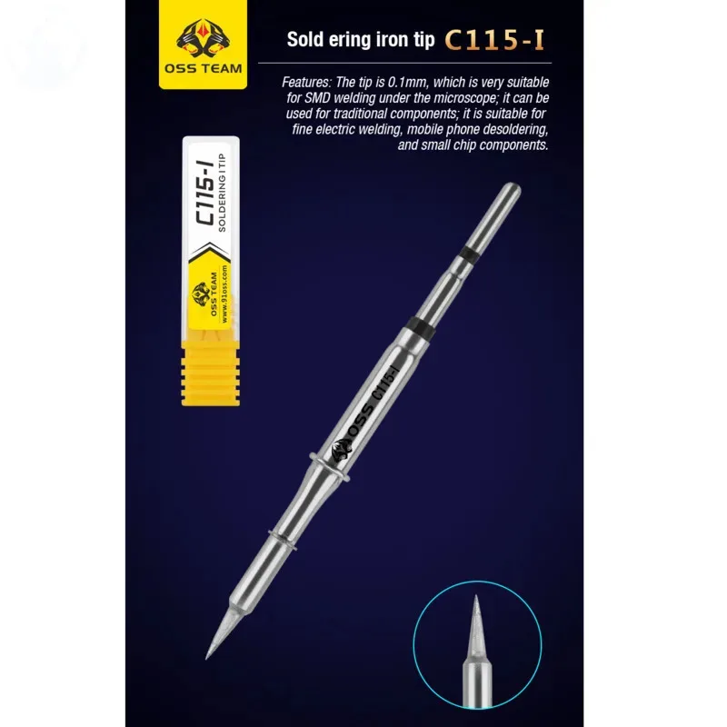OSS C115 I/IS/K Tips Universal Soldering Iron Cmpatible Soldering Station Handle Welding Solder Tip Tools
OSS C115 I/IS/K Tips Universal Soldering Iron Cmpatible Soldering Station Handle Welding Solder Tip Tools