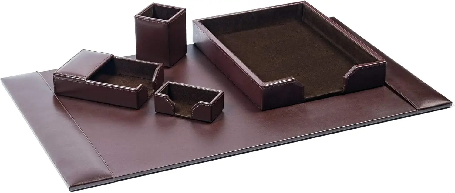 Bonded Leather Desk Set - Luxury Leather Desk Pad & Desk Organization Essentials - Office Organization & Executive Desk
Bonded Leather Desk Set - Luxury Leather Desk Pad & Desk Organization Essentials - Office Organization & Executive Desk
