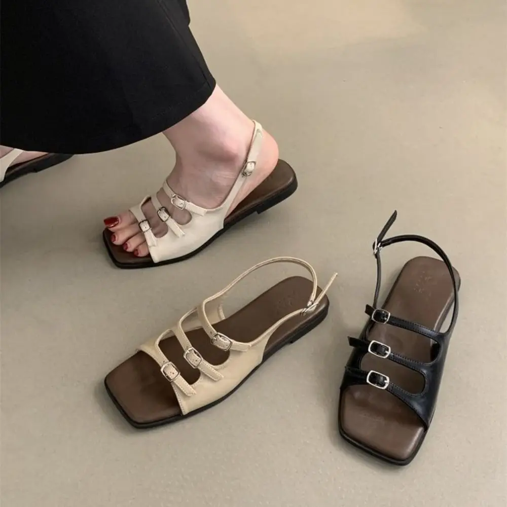 Fashion Summer Buckle Sandals French Elegant Women Flat Sandals Square Toe Beach Roman Shoes Outdoor
Fashion Summer Buckle Sandals French Elegant Women Flat Sandals Square Toe Beach Roman Shoes Outdoor
