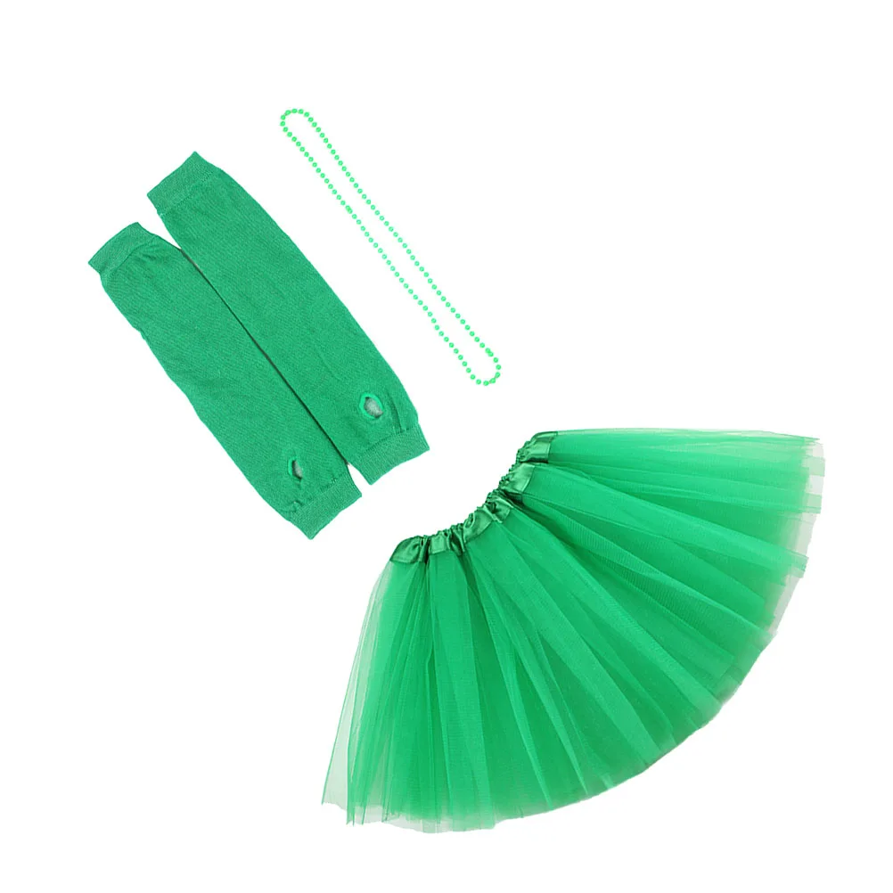 3pcs Clover Tulle Skirt Patrick's Day Costume Party Dress Up Accessory Set Mesh Gloves Necklace Festival Clothes
3pcs Clover Tulle Skirt Patrick's Day Costume Party Dress Up Accessory Set Mesh Gloves Necklace Festival Clothes