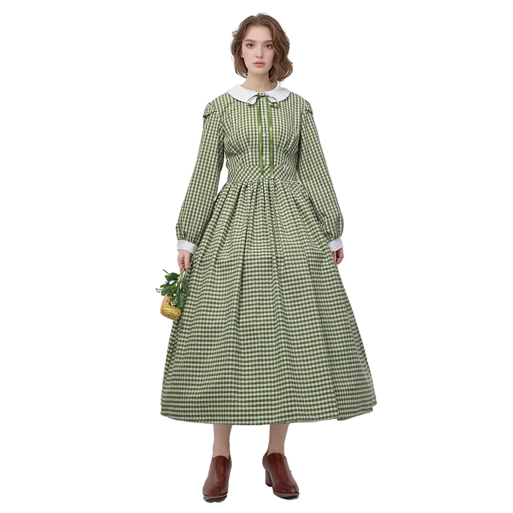Women American Pioneer Costume Dress Historical Modest Prairie Colonial Dress
Women American Pioneer Costume Dress Historical Modest Prairie Colonial Dress