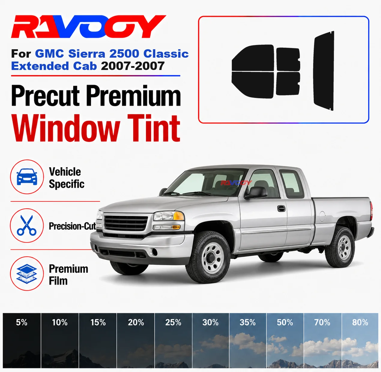 Premium Precut Window Tint Kit Front Rear Windows For GMC Sierra 2500 Classic Extended Cab 2007-2007 Car Solar Nano Ceramic Film
Premium Precut Window Tint Kit Front Rear Windows For GMC Sierra 2500 Classic Extended Cab 2007-2007 Car Solar Nano Ceramic Film