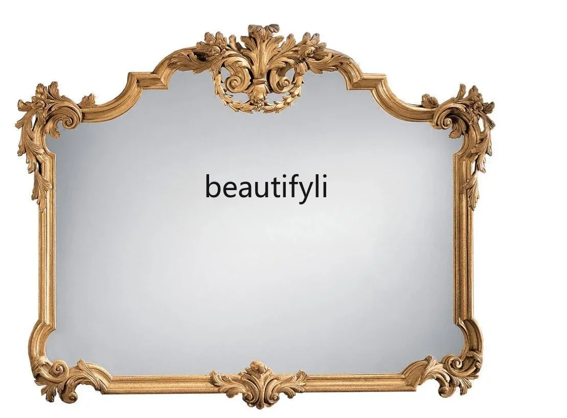 v French wall-mounted bathroom mirror carved retro bedroom vanity desktop makeup European style hanging mirror
v French wall-mounted bathroom mirror carved retro bedroom vanity desktop makeup European style hanging mirror