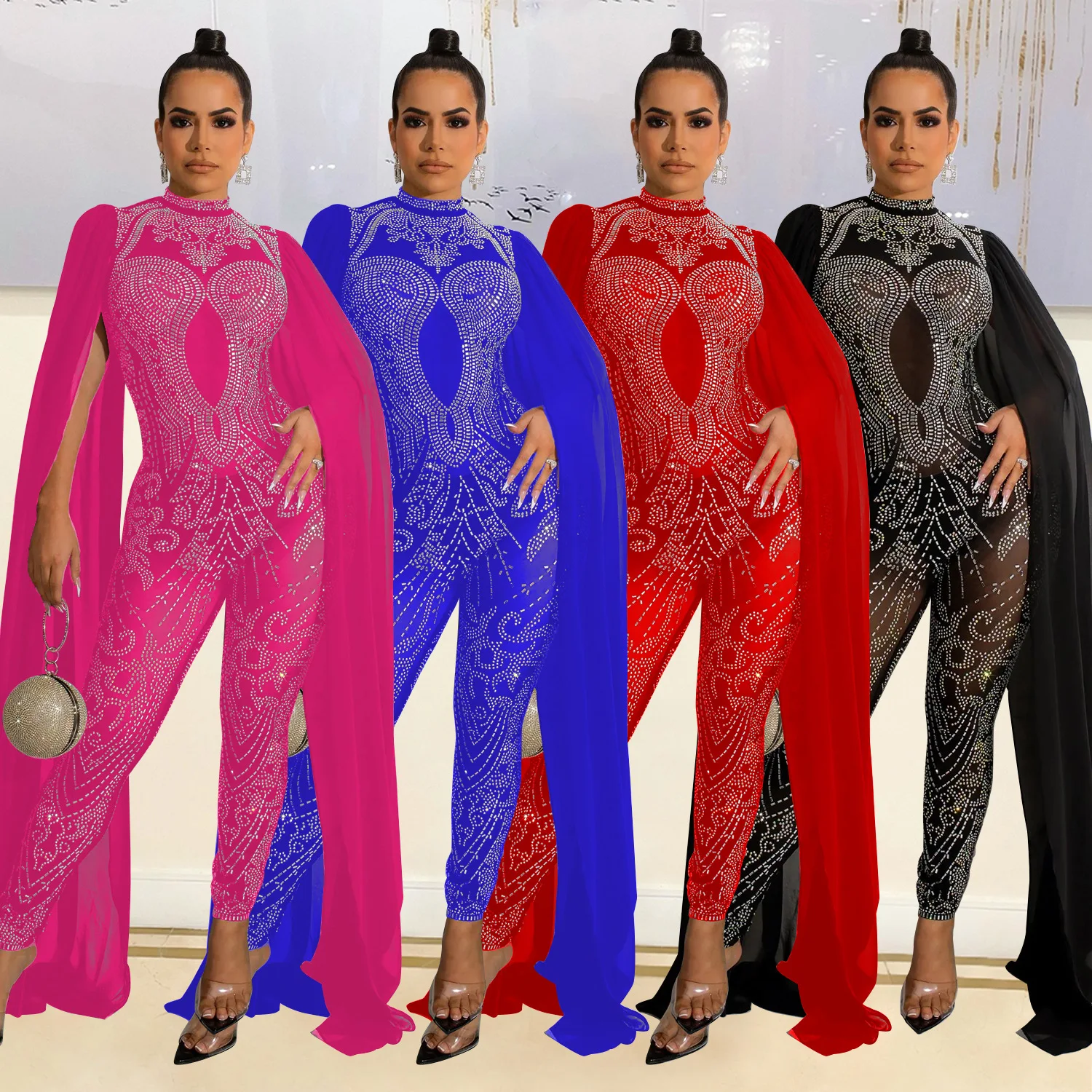 Bla Sexy Sequin Women's Bodycon Jumpsuits for Par Night Club High Waist Long Pants Crystal Silk Knitted Slim Fit Summer
Bla Sexy Sequin Women's Bodycon Jumpsuits for Par Night Club High Waist Long Pants Crystal Silk Knitted Slim Fit Summer