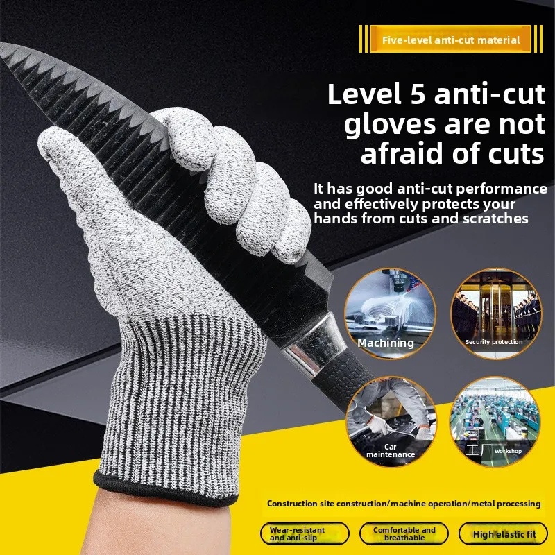 Level 5 Cut Resistant Work Gloves - Wear-Resistant & Breathable Cut Proof Gloves for Machinery, Metal & Glass Handling
Level 5 Cut Resistant Work Gloves - Wear-Resistant & Breathable Cut Proof Gloves for Machinery, Metal & Glass Handling