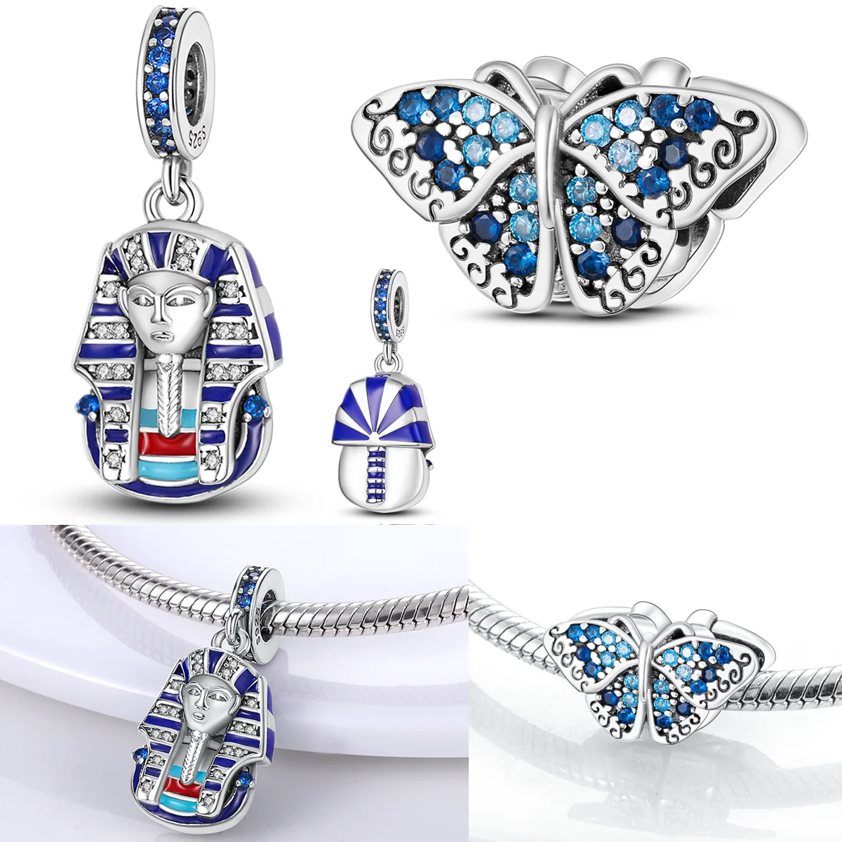 925 Sterling Silver Pave Butterfly Charms Bead CZ Zircon Pharaoh Dangle Fit Original Bracelet DIY Women Jewelry
925 Sterling Silver Pave Butterfly Charms Bead CZ Zircon Pharaoh Dangle Fit Original Bracelet DIY Women Jewelry