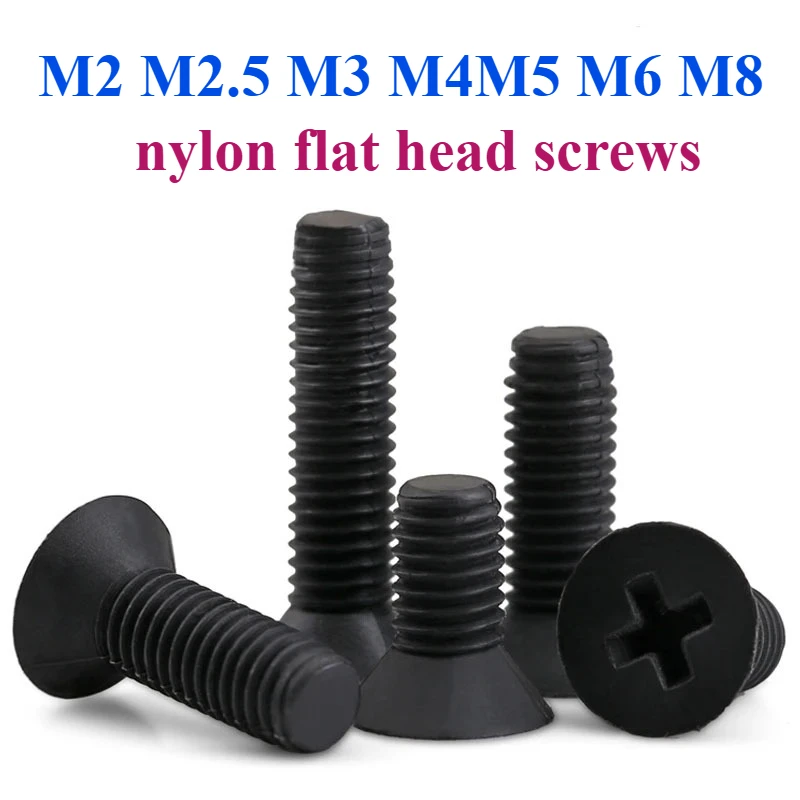 Phillips nylon countersunk head screws M2 M2.5 M3 M4 M5 M6 M8 flat head screws/insulated plastic plastic PA66 screws
Phillips nylon countersunk head screws M2 M2.5 M3 M4 M5 M6 M8 flat head screws/insulated plastic plastic PA66 screws