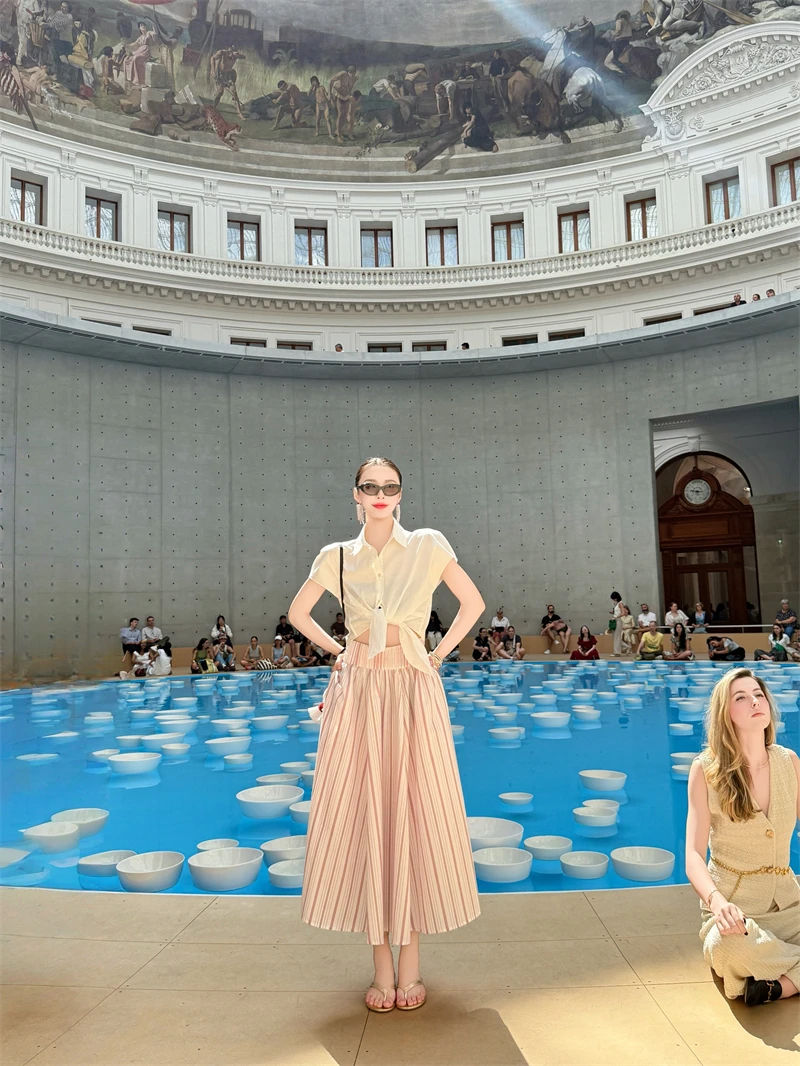 Комплект из топа и юбки с полосатым узором от NOTHING NINE, летняя мода для женщин
Комплект из топа и юбки с полосатым узором от NOTHING NINE, летняя мода для женщин