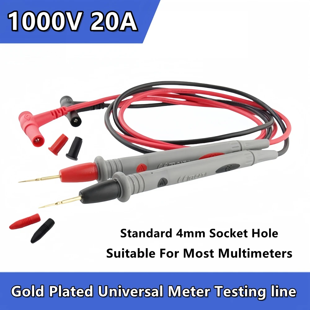 1 pair red+black 1000V20A Universal Digital Multimeter Pen line Wire Test Wire 1000V 20A Gold Plate Improve Accuracy Cusp Probe
1 pair red+black 1000V20A Universal Digital Multimeter Pen line Wire Test Wire 1000V 20A Gold Plate Improve Accuracy Cusp Probe