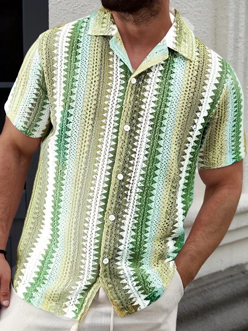 Men's Vintage Striped Hawaiian Shirt Casual Short Sleeve Button Down aloha Shirt Breathable Summer Beach shirts Vacation Top
Men's Vintage Striped Hawaiian Shirt Casual Short Sleeve Button Down aloha Shirt Breathable Summer Beach shirts Vacation Top