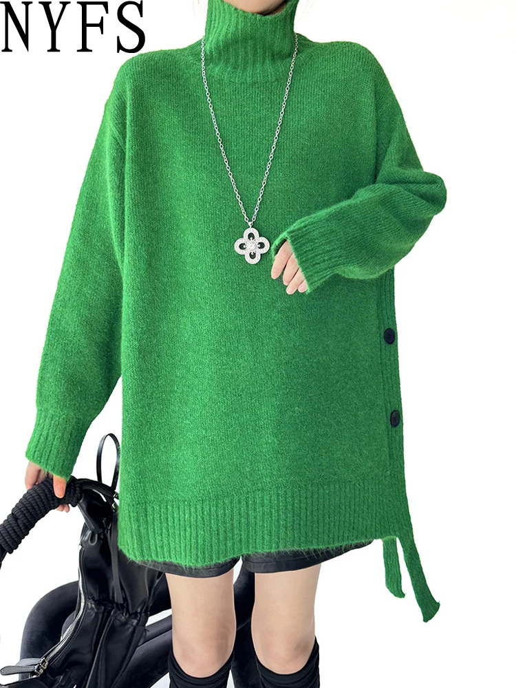 NYFS корейский стиль повседневная водолазка женский свитер модные зимние пуговицы украшения с длинным рукавом вязаные топы
NYFS корейский стиль повседневная водолазка женский свитер модные зимние пуговицы украшения с длинным рукавом вязаные топы