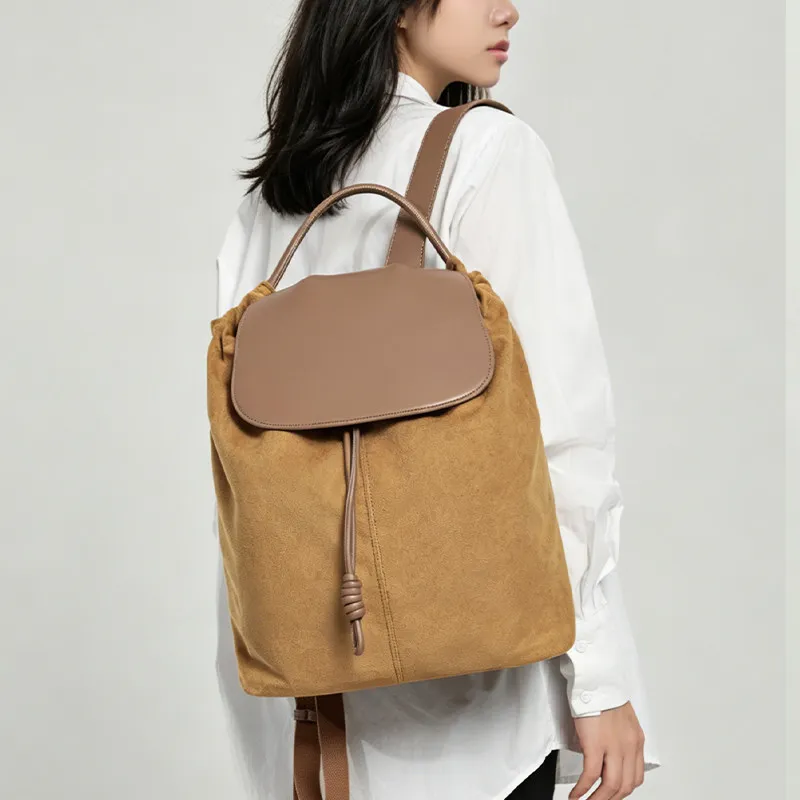 Fashion High-end Imitation Suede Frosted Suede Leather Splicing Bucket Shaped Large Capacity Simple And Versatile Backpack Trend
Fashion High-end Imitation Suede Frosted Suede Leather Splicing Bucket Shaped Large Capacity Simple And Versatile Backpack Trend