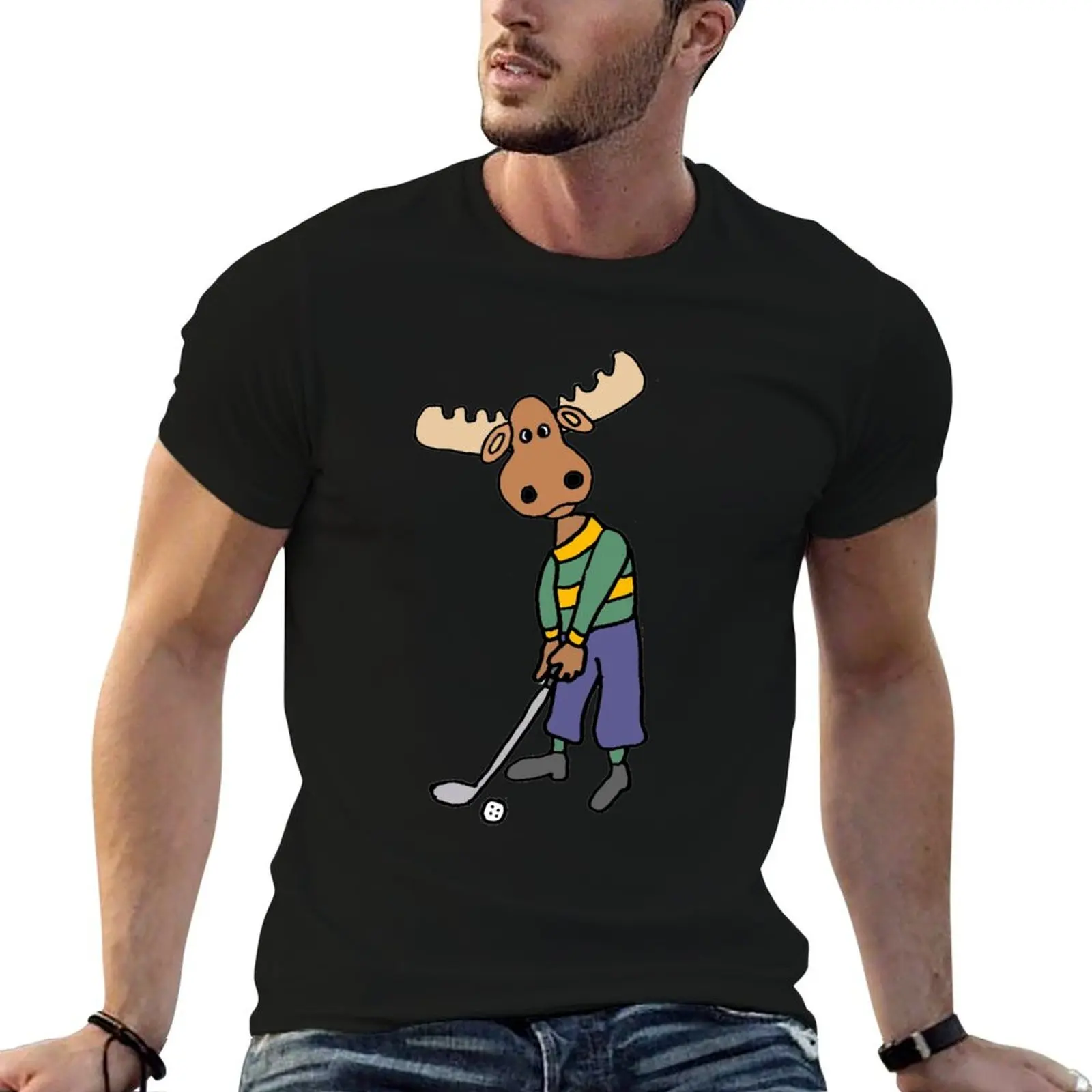 Cool Moose Playing Golf Cartoon T-Shirt t shirt man casual man t shirt designer t shirts for man slim fit T-shirt
Cool Moose Playing Golf Cartoon T-Shirt t shirt man casual man t shirt designer t shirts for man slim fit T-shirt