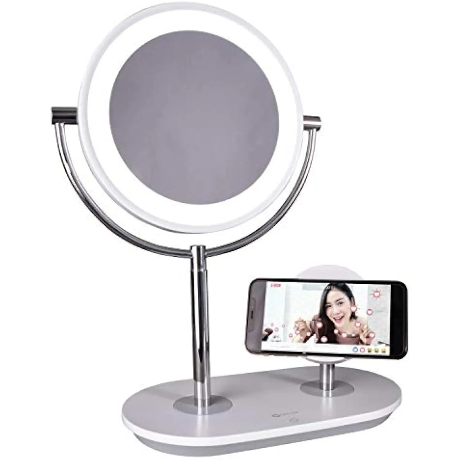 Wireless Charging LED Makeup Mirror - Illuminated Magnifying Light with USB Port
Wireless Charging LED Makeup Mirror - Illuminated Magnifying Light with USB Port