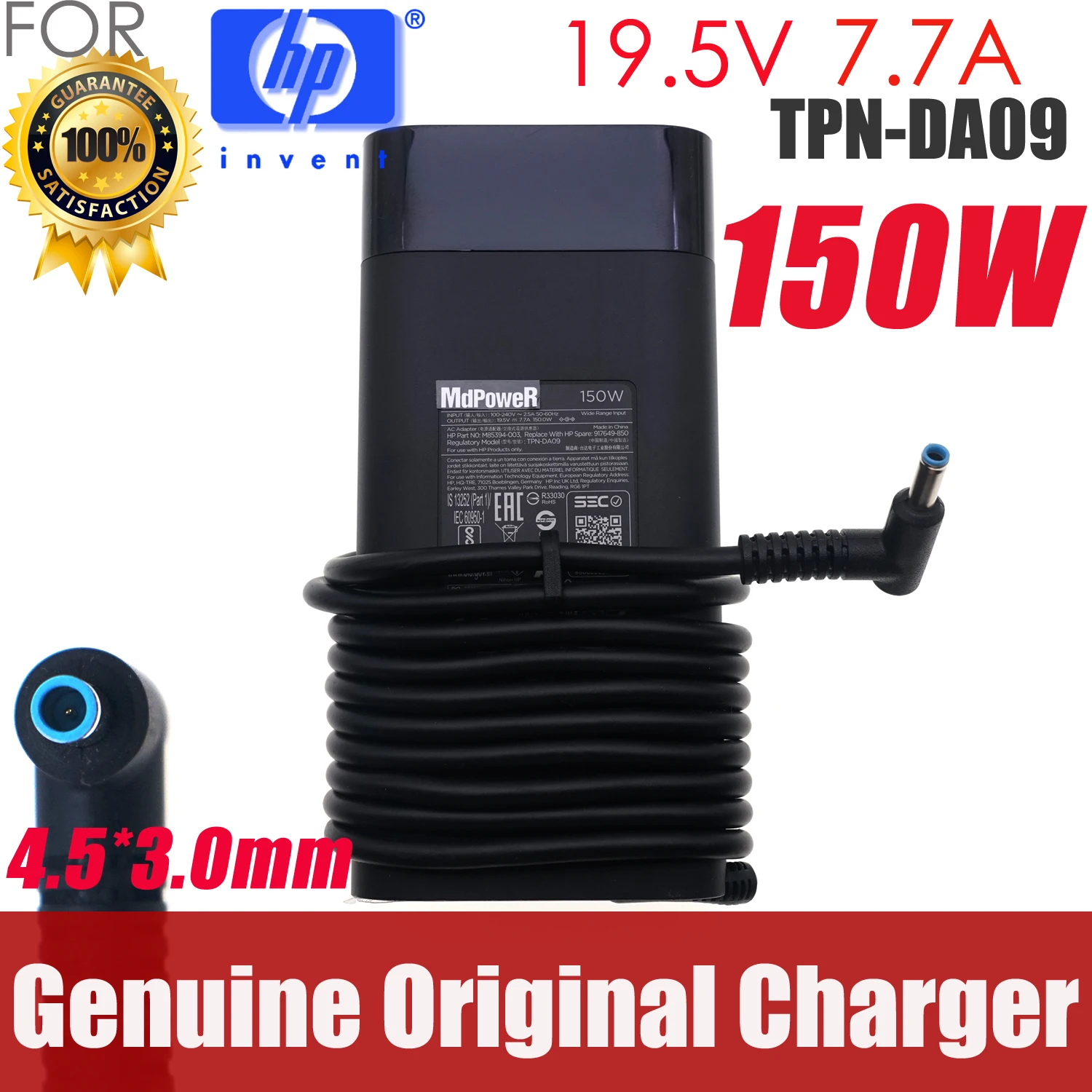 Genuine TPN-DA09 917649-850 776620-001 19.5V 7.7A AC Adapter for HP TPN-LA09 Q173 Q174 ZBOOK 15 G3 G4 OMEN 15 PAVILION charger
Genuine TPN-DA09 917649-850 776620-001 19.5V 7.7A AC Adapter for HP TPN-LA09 Q173 Q174 ZBOOK 15 G3 G4 OMEN 15 PAVILION charger
