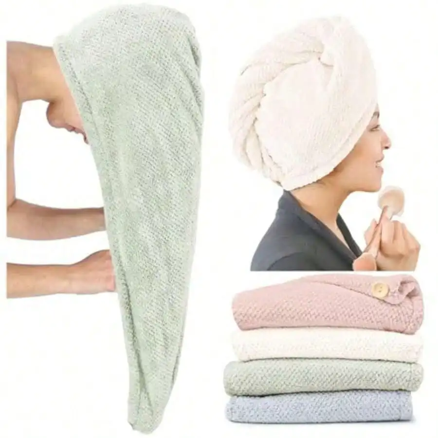 Extra Large 4 Pack Microfiber Hair Towel Wrap For Women Super Absorbent And Quick Dry Hair Drying Towels With Button Hair Turbans For Curly Hair Long And Short Hair - Anti-Frizz
Extra Large 4 Pack Microfiber Hair Towel Wrap For Women Super Absorbent And Quick Dry Hair Drying Towels With Button Hair Turbans For Curly Hair Long And Short Hair - Anti-Frizz