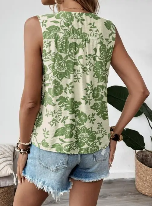 Women's Shirt 2025 Summer New Style Top Printed Crimson Lace Up Sleeveless Shirt Leisure Vacation Style Retro Shirt
Women's Shirt 2025 Summer New Style Top Printed Crimson Lace Up Sleeveless Shirt Leisure Vacation Style Retro Shirt