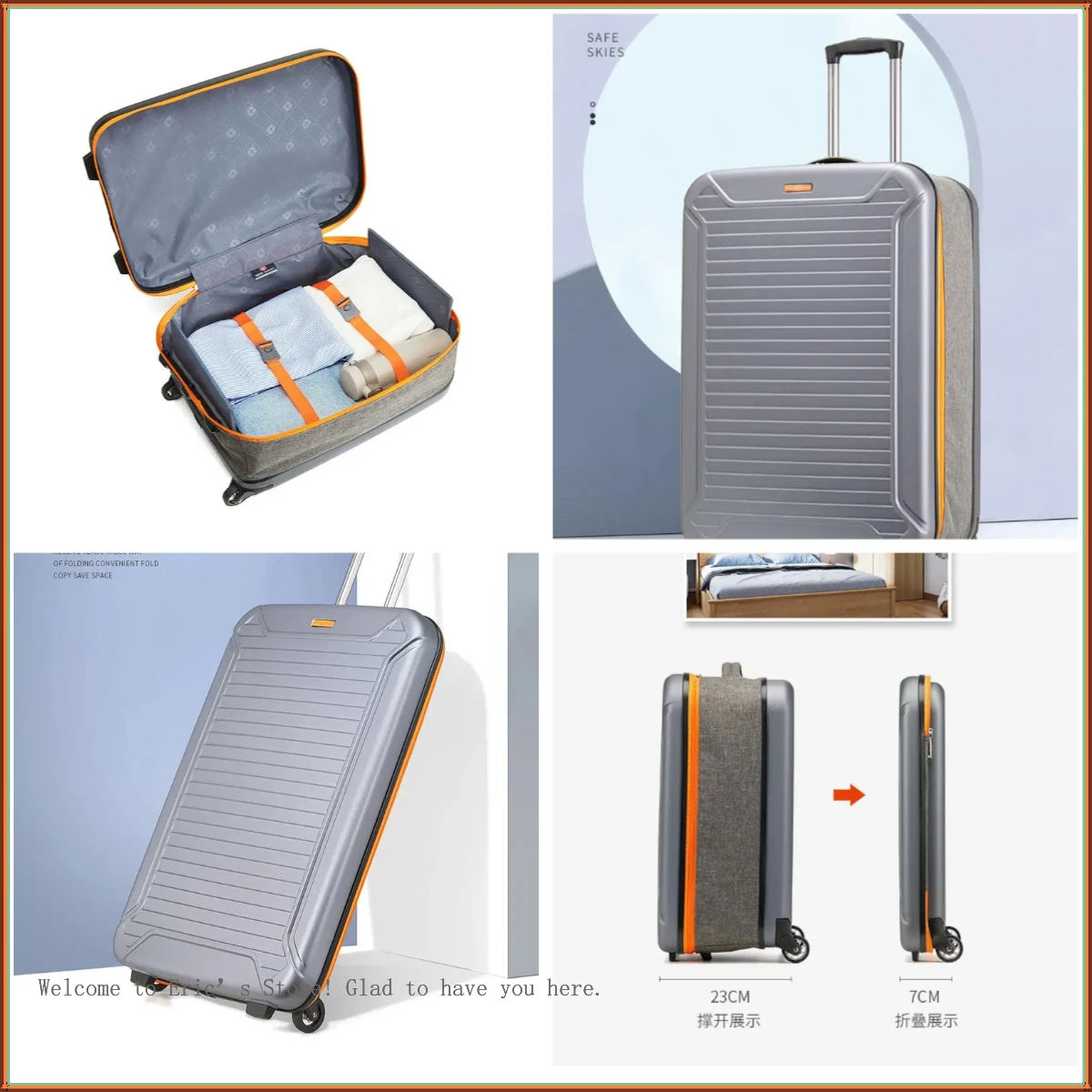 Folding 20-Inch Carry-On Suitcase, Large Capacity Rolling Trolley Luggage for Business Travel & Airline Boarding
Folding 20-Inch Carry-On Suitcase, Large Capacity Rolling Trolley Luggage for Business Travel & Airline Boarding