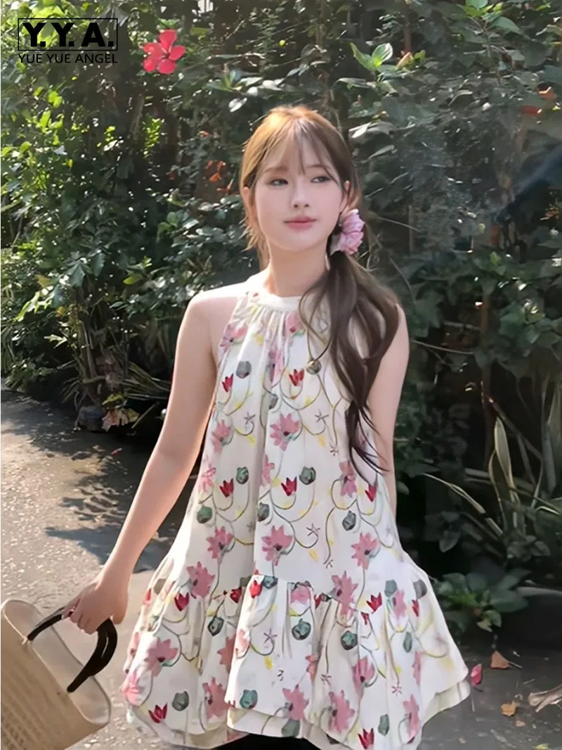 Women High Street Casual Pullover Sweet Halter Sleeveless Top Holiday Hawaii Flower Printed Summer Ladies Loose Fit Tank Tops
Women High Street Casual Pullover Sweet Halter Sleeveless Top Holiday Hawaii Flower Printed Summer Ladies Loose Fit Tank Tops
