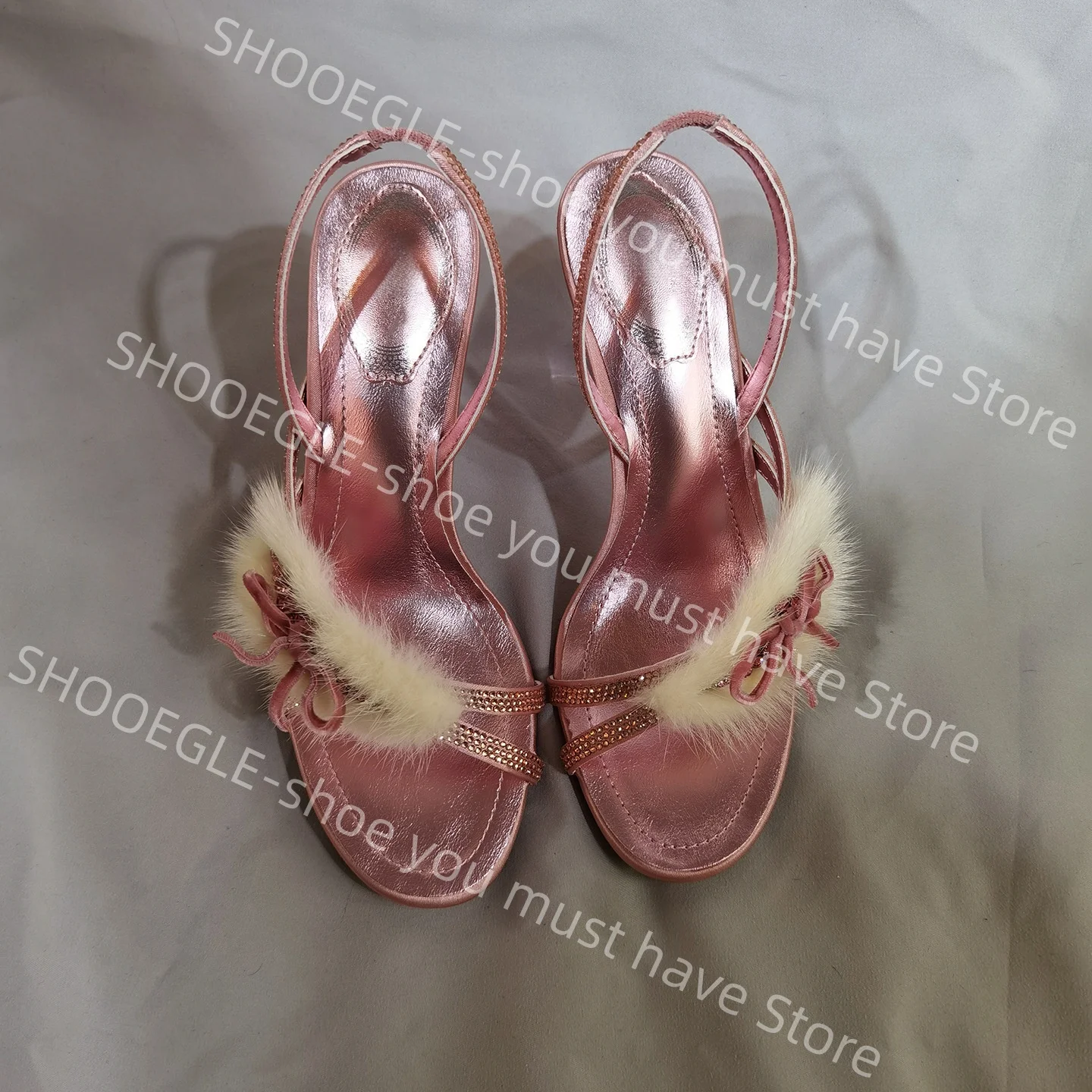 Women's Pink Open-Toe Stiletto Heel Slingback Sandals Faux Fur Rhinestone Bow Detail Elegant Sexy Ladies Party Dress High Heels
Women's Pink Open-Toe Stiletto Heel Slingback Sandals Faux Fur Rhinestone Bow Detail Elegant Sexy Ladies Party Dress High Heels