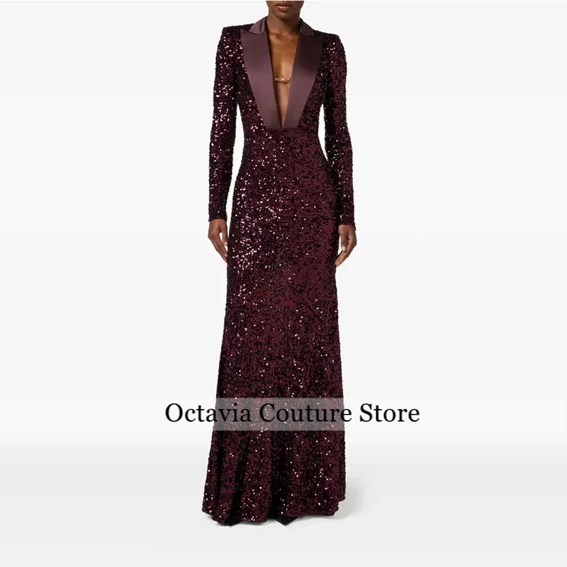 Gliter Dark Burgundy Sequin Women's Evening Gown Sheath Saudi Dress V Neck Formal Floor Length Prom Dress Customized
Gliter Dark Burgundy Sequin Women's Evening Gown Sheath Saudi Dress V Neck Formal Floor Length Prom Dress Customized