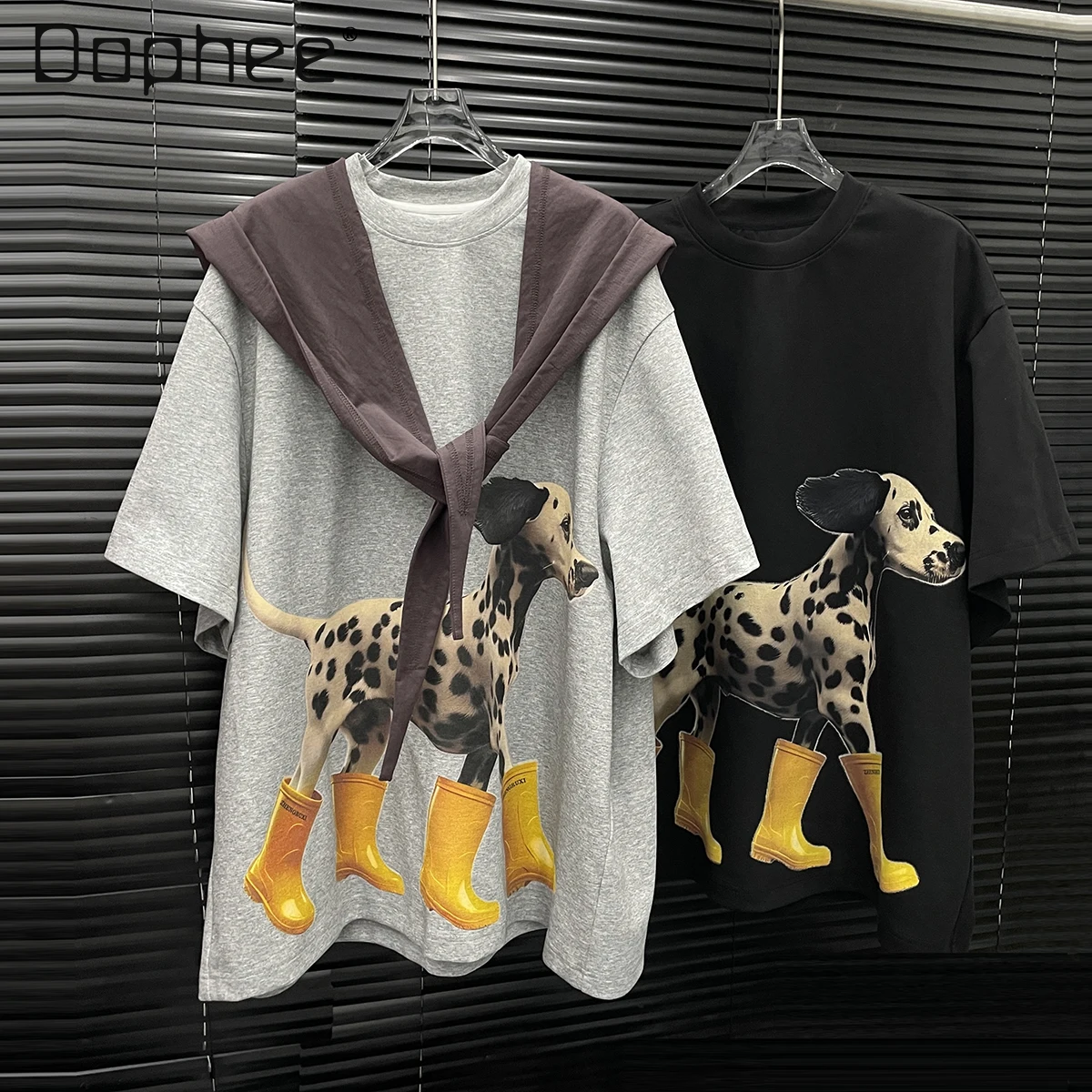 Women's Puppy Print Loose T-shirt Fashion Design Casual Fashion with Shawl Top Kawaii Clothes Oversized T Shirt Y2k Top
Women's Puppy Print Loose T-shirt Fashion Design Casual Fashion with Shawl Top Kawaii Clothes Oversized T Shirt Y2k Top