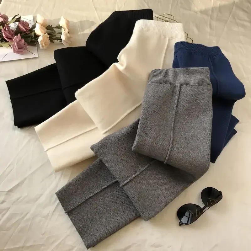Winter Fashion Women High Waist Pants Loose Warm Thick Knitted Pants Casual Female Elastic Stretch Trousers Girls Sweatpants
Winter Fashion Women High Waist Pants Loose Warm Thick Knitted Pants Casual Female Elastic Stretch Trousers Girls Sweatpants