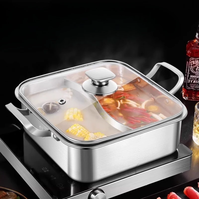 Разделенный горячий горшок из нержавеющей стали 304, квадратный паровар с двойным вкусом и крышкой, утолщенный корпус, легко чистящийся цельный дизайн
Разделенный горячий горшок из нержавеющей стали 304, квадратный паровар с двойным вкусом и крышкой, утолщенный корпус, легко чистящийся цельный дизайн
