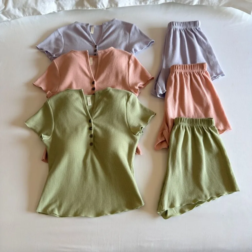 Summer Suit Chest Pad Women's Home Clothes Short Sleeve Nightwear For Woman Sleepwear Two Piece Set Ladies Pajama Set Loungewear
Summer Suit Chest Pad Women's Home Clothes Short Sleeve Nightwear For Woman Sleepwear Two Piece Set Ladies Pajama Set Loungewear