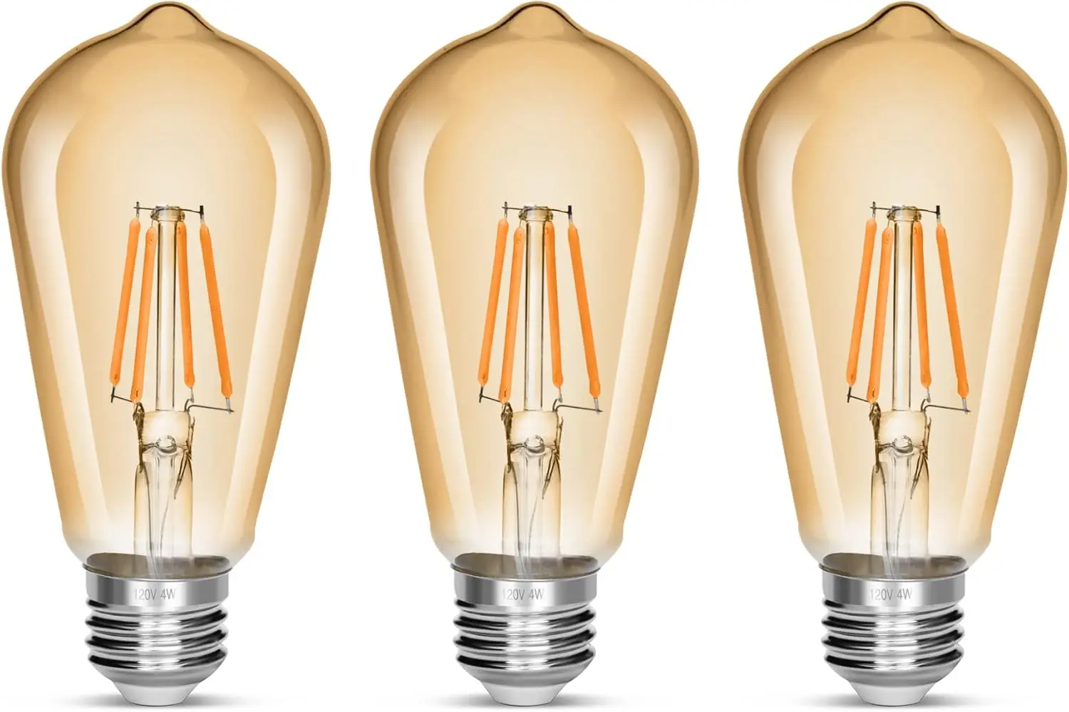 Vintage LED Edison Bulb 4W, 40W Equivalent, E26, 450LM 2300K Warm, Pack of 3
Vintage LED Edison Bulb 4W, 40W Equivalent, E26, 450LM 2300K Warm, Pack of 3