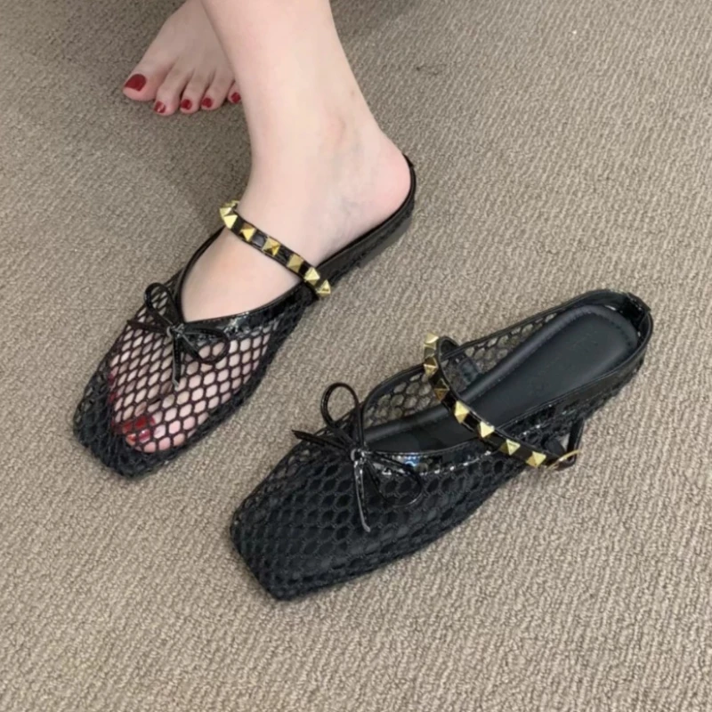 Summer New Mesh Slippers Women Flats Mules Shoes Bow Square Toe Sandals 2025 Casual Slingback Woman Sneakers Fashion Zapatillas
Summer New Mesh Slippers Women Flats Mules Shoes Bow Square Toe Sandals 2025 Casual Slingback Woman Sneakers Fashion Zapatillas