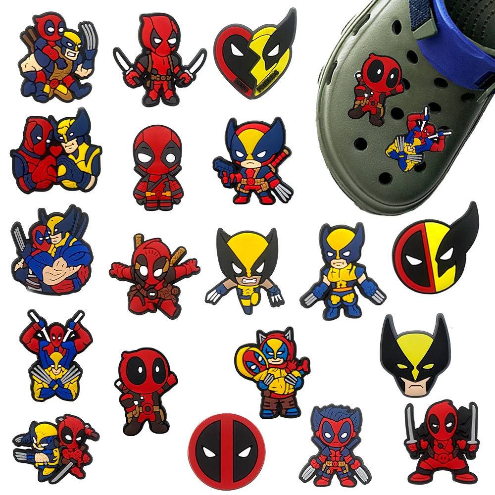 19Pcs Hot Toys Superhero Deadpool Series PVC Shoe Accessories Fit with Hole wristbands Detachable DIY Shoe Decorations Gifts
19Pcs Hot Toys Superhero Deadpool Series PVC Shoe Accessories Fit with Hole wristbands Detachable DIY Shoe Decorations Gifts